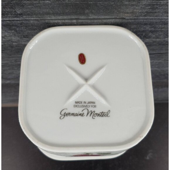 Vtg 1980s Germaine Monteil Galore Bath Powder 6.5 oz Porcelain Floral Box Japan - Picture 9 of 10